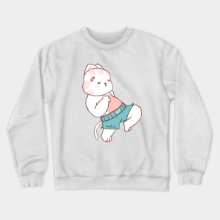 cute fighter cat muay thai boxing, Knee action, great idea for muay thai, boxing lover. It will bring their smile with this gift Crewneck Sweatshirt